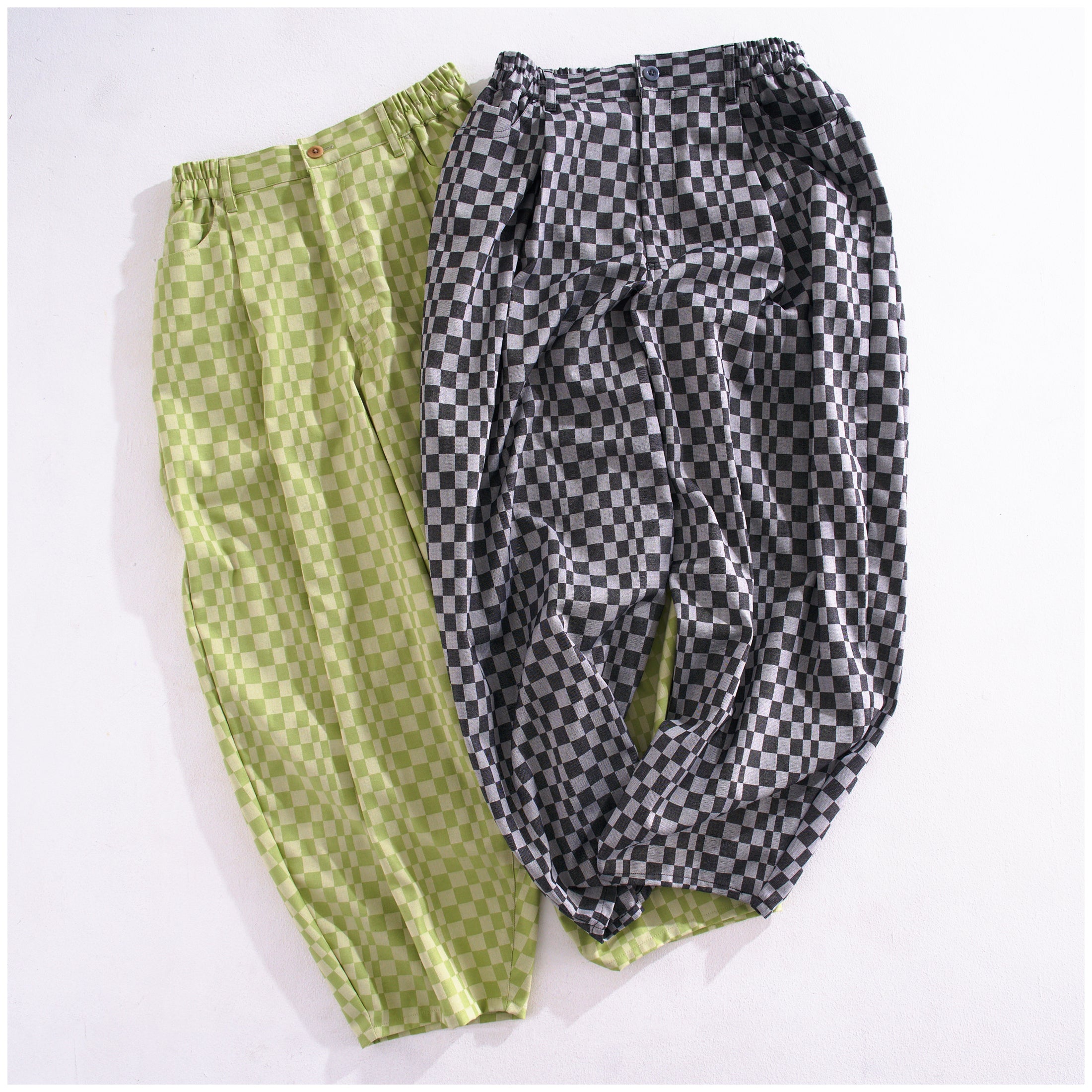 2024 Summer] EFFECTEN / Bend Checkered Flag Wide Pants – utility