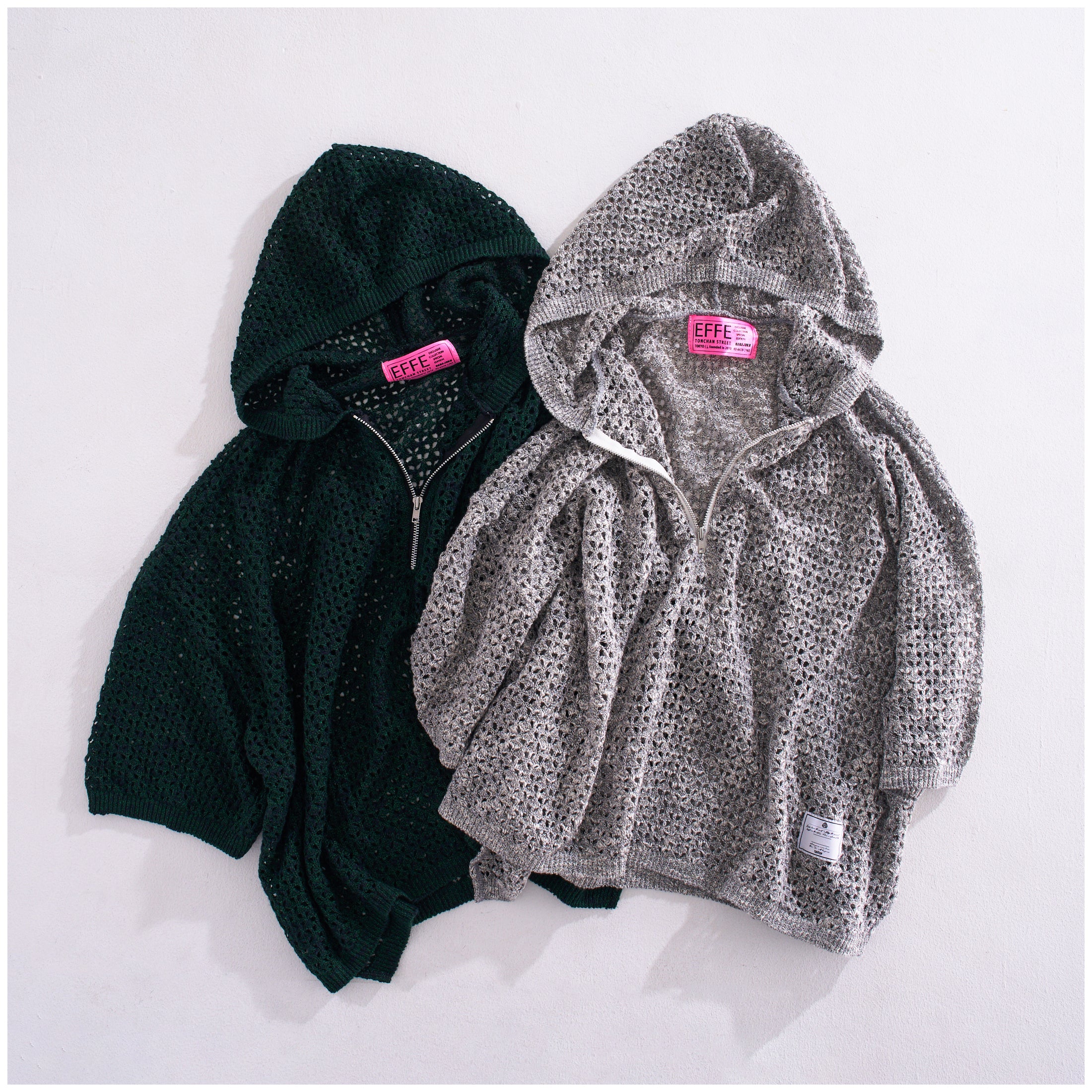 まとめ売り パーフェクト・ペテンシー 2024 Summer] EFFECTEN / Slab Knit Half Zip Hoodie – utility