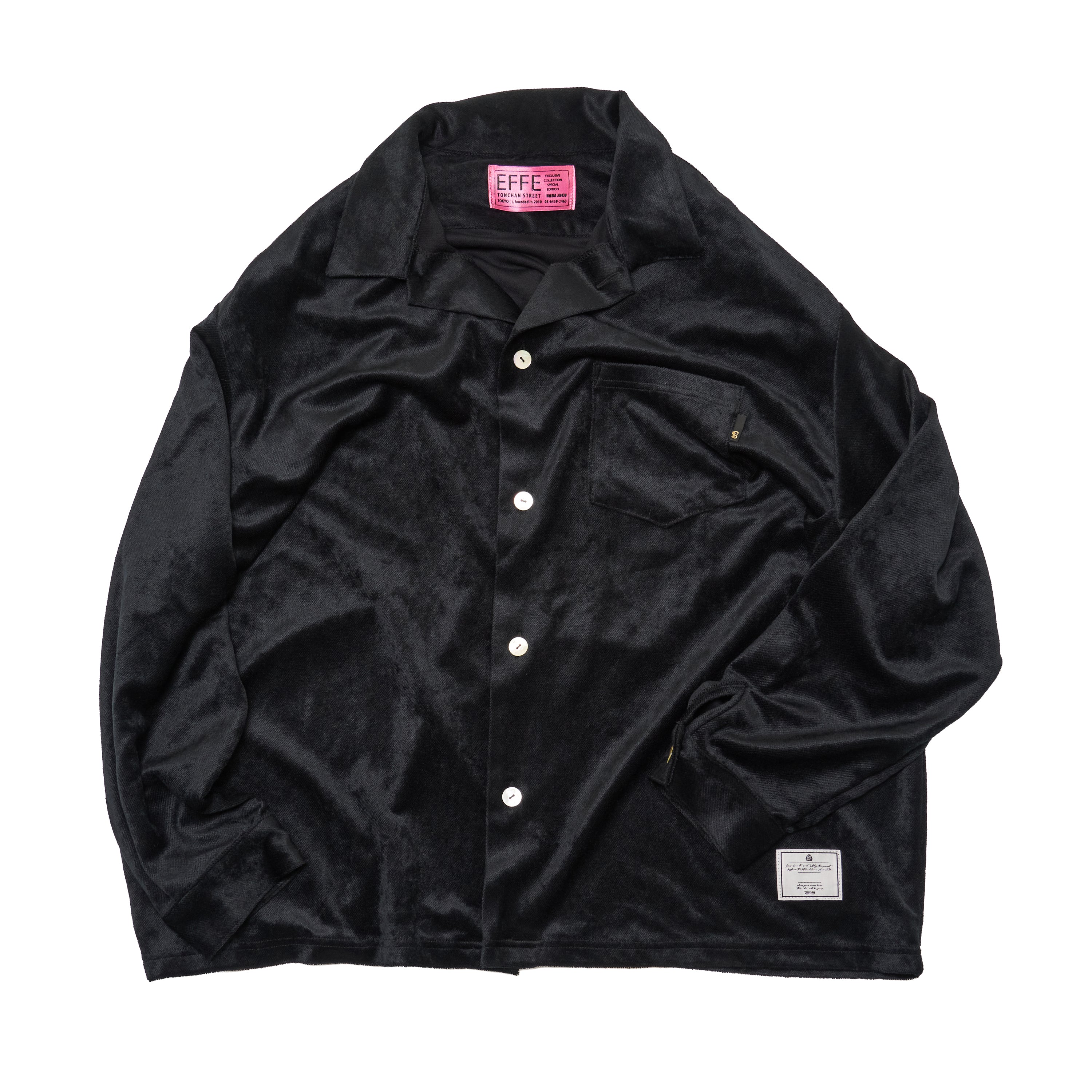 2025 AW] EFFECTEN / Smooth velour wide shirts – utility