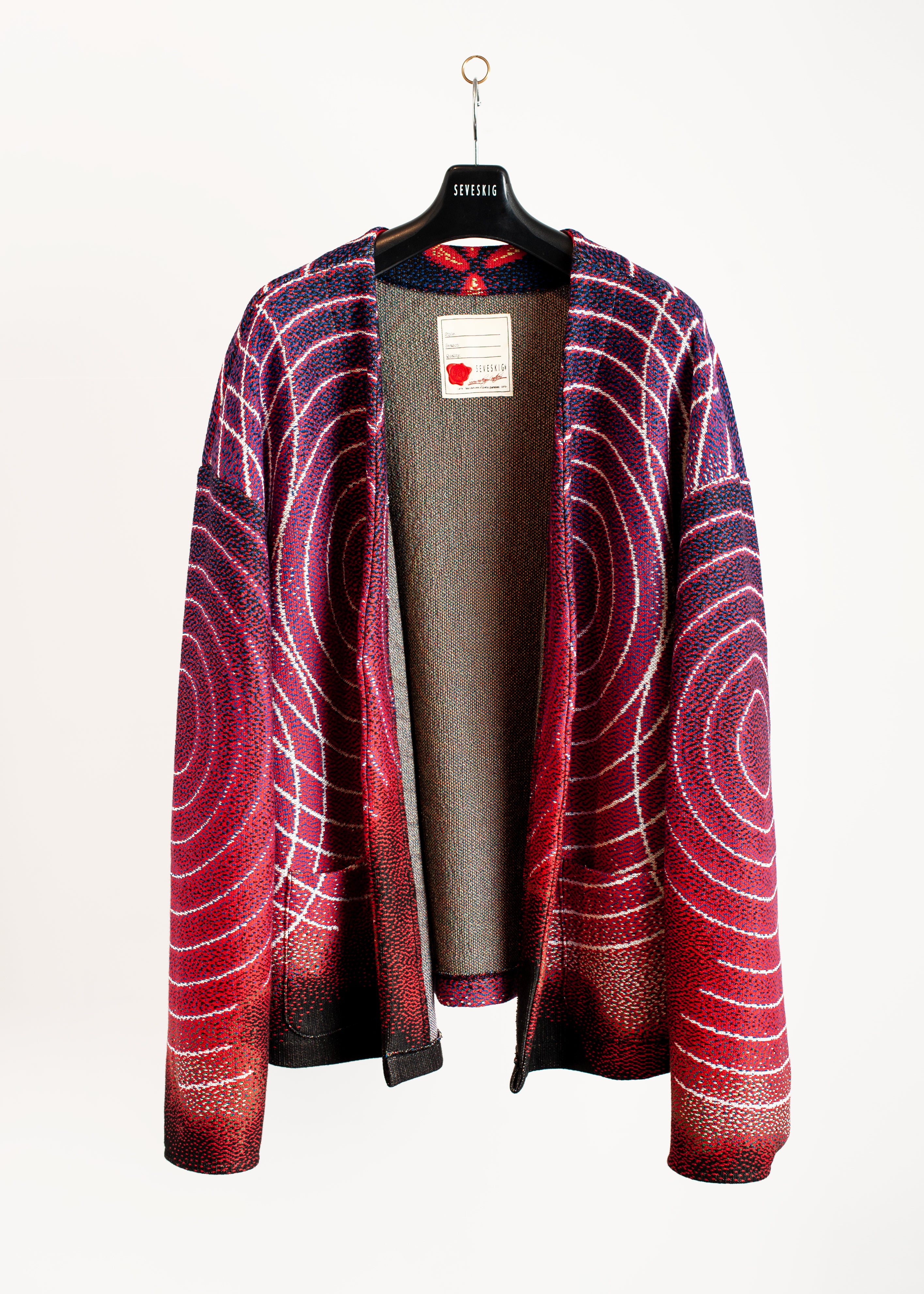 極美品 2024SS ナゴンスタンス knit college cardigan 2024ss] SEVESKIG / EVANGELION AT Field Knit Cardigan