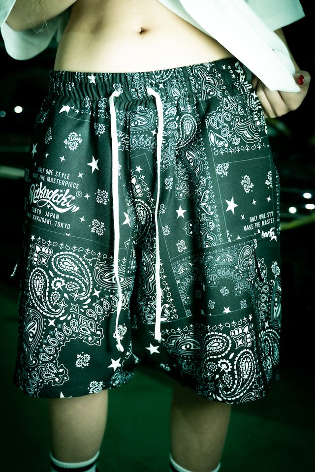 Rakugaki BANDANA short pants ラクガキ 2022ss] RAKUGAKI(ラクガキ) / Rakugaki “BANDANA” Short Pants