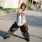 [2025 summer] EFFECTEN / Hibiscus embroidery line wide tapered pants