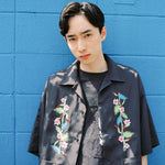 [2025 summer] EFFECTEN / Hibiscus embroidery open collar s/s shirts