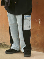 [2025G.W limited]U-BY EFFECTEN(ユーバイ エフェクテン)  × muku by SAICA  docking denim sweat cargo pants  type2