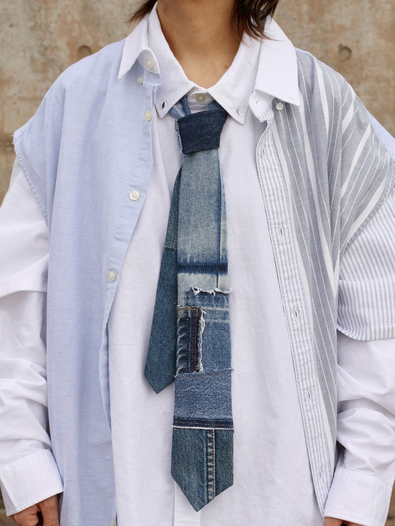 [2025G.W limited]U-BY EFFECTEN(ユーバイ エフェクテン)  × muku by SAICA  denim patchwork tie