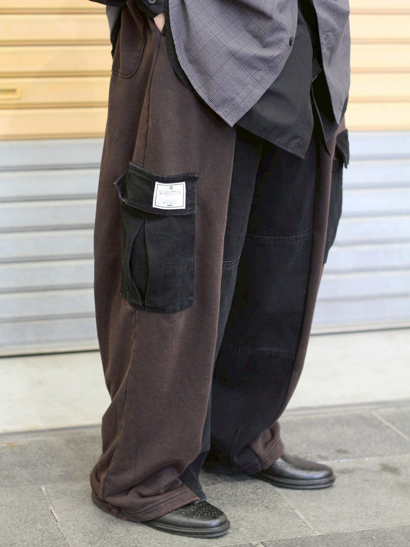 [2025G.W limited]U-BY EFFECTEN(ユーバイ エフェクテン)  × muku by SAICA  docking denim sweat cargo pants  type3