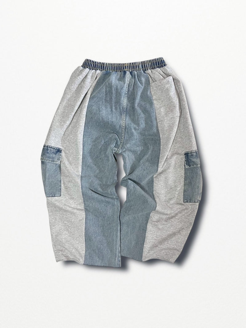 [2025G.W limited]U-BY EFFECTEN(ユーバイ エフェクテン)  × muku by SAICA  docking denim sweat cargo pants  type1