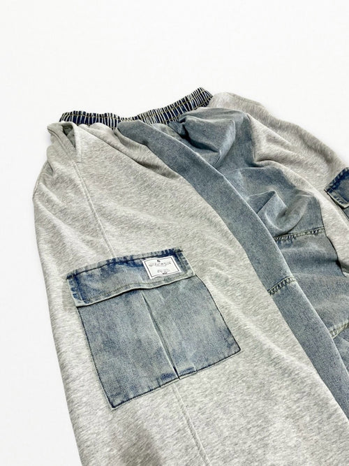 [2025G.W limited]U-BY EFFECTEN(ユーバイ エフェクテン)  × muku by SAICA  docking denim sweat cargo pants  type1