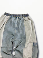 [2025G.W limited]U-BY EFFECTEN(ユーバイ エフェクテン)  × muku by SAICA  docking denim sweat cargo pants  type1