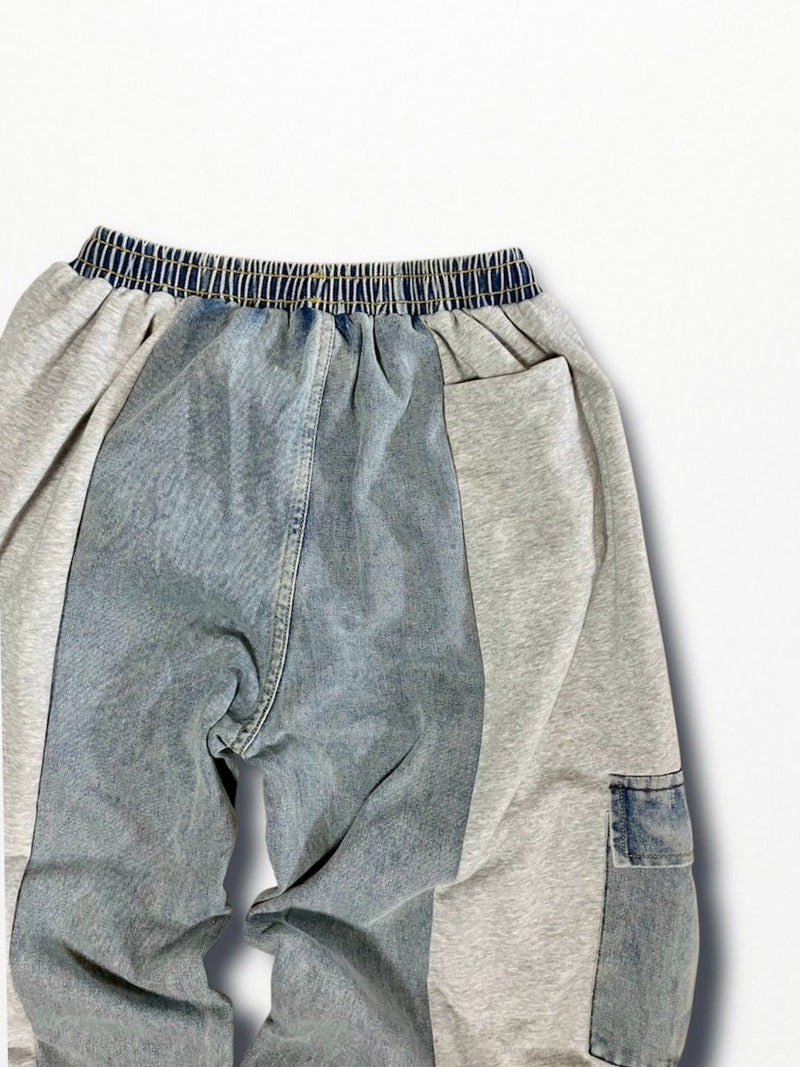 [2025G.W limited]U-BY EFFECTEN(ユーバイ エフェクテン)  × muku by SAICA  docking denim sweat cargo pants  type1