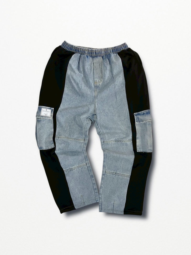 [2025G.W limited]U-BY EFFECTEN(ユーバイ エフェクテン)  × muku by SAICA  docking denim sweat cargo pants  type2