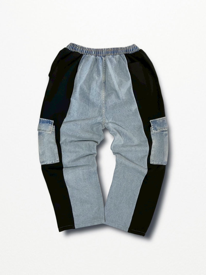 [2025G.W limited]U-BY EFFECTEN(ユーバイ エフェクテン)  × muku by SAICA  docking denim sweat cargo pants  type2