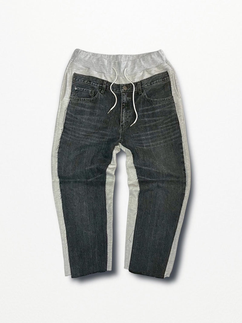 [2025G.W limited]U-BY EFFECTEN(ユーバイ エフェクテン)  × muku by SAICA  docking denim sweat EZ pants  type2