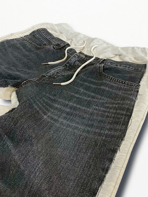 [2025G.W limited]U-BY EFFECTEN(ユーバイ エフェクテン)  × muku by SAICA  docking denim sweat EZ pants  type2