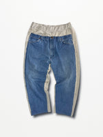 [2025G.W limited]U-BY EFFECTEN(ユーバイ エフェクテン)  × muku by SAICA  docking denim sweat EZ pants  type1