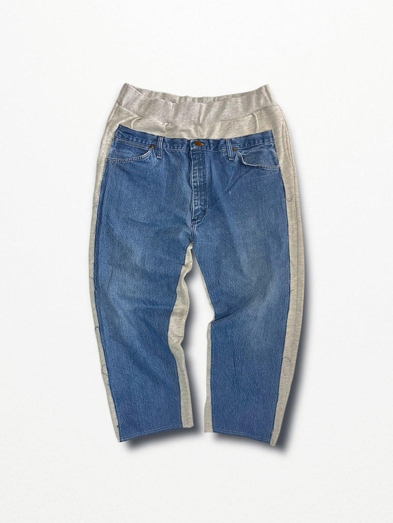 [2025G.W limited]U-BY EFFECTEN(ユーバイ エフェクテン)  × muku by SAICA  docking denim sweat EZ pants  type1