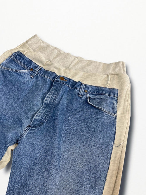 [2025G.W limited]U-BY EFFECTEN(ユーバイ エフェクテン)  × muku by SAICA  docking denim sweat EZ pants  type1