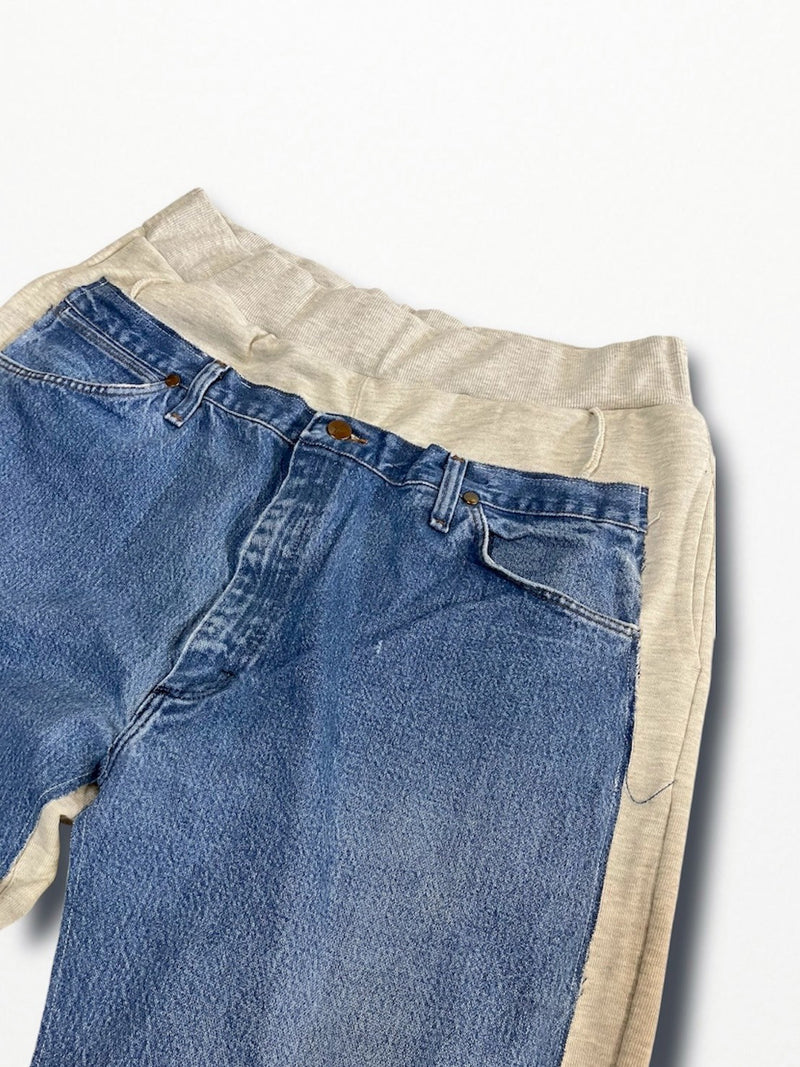 [2025G.W limited]U-BY EFFECTEN(ユーバイ エフェクテン)  × muku by SAICA  docking denim sweat EZ pants  type1