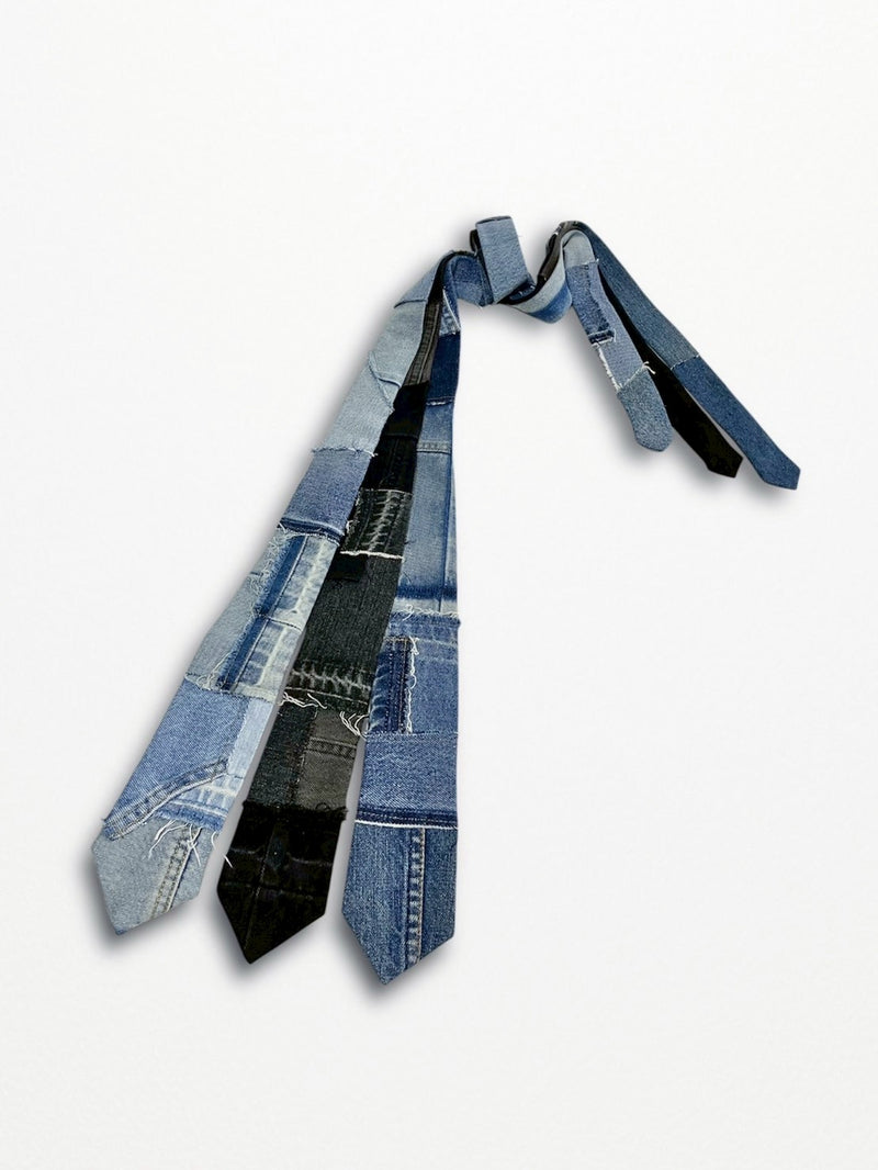 [2025G.W limited]U-BY EFFECTEN(ユーバイ エフェクテン)  × muku by SAICA  denim patchwork tie