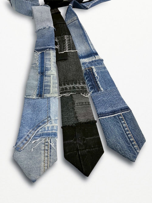 [2025G.W limited]U-BY EFFECTEN(ユーバイ エフェクテン)  × muku by SAICA  denim patchwork tie