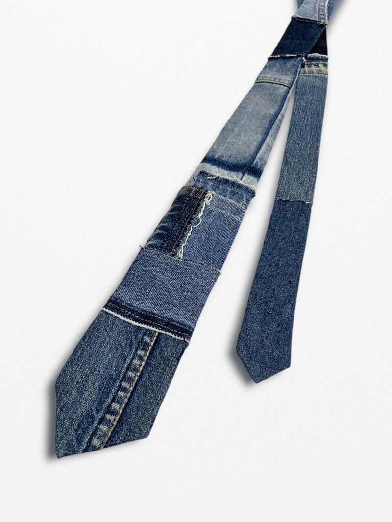 [2025G.W limited]U-BY EFFECTEN(ユーバイ エフェクテン)  × muku by SAICA  denim patchwork tie