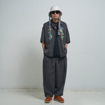 [2025 summer] EFFECTEN / Hibiscus embroidery open collar s/s shirts