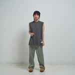 [2025 summer] EFFECTEN / Hibiscus embroidery sleeveless Tee
