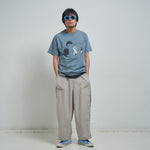 [2025 summer] EFFECTEN / Hibiscus embroidery line wide tapered pants