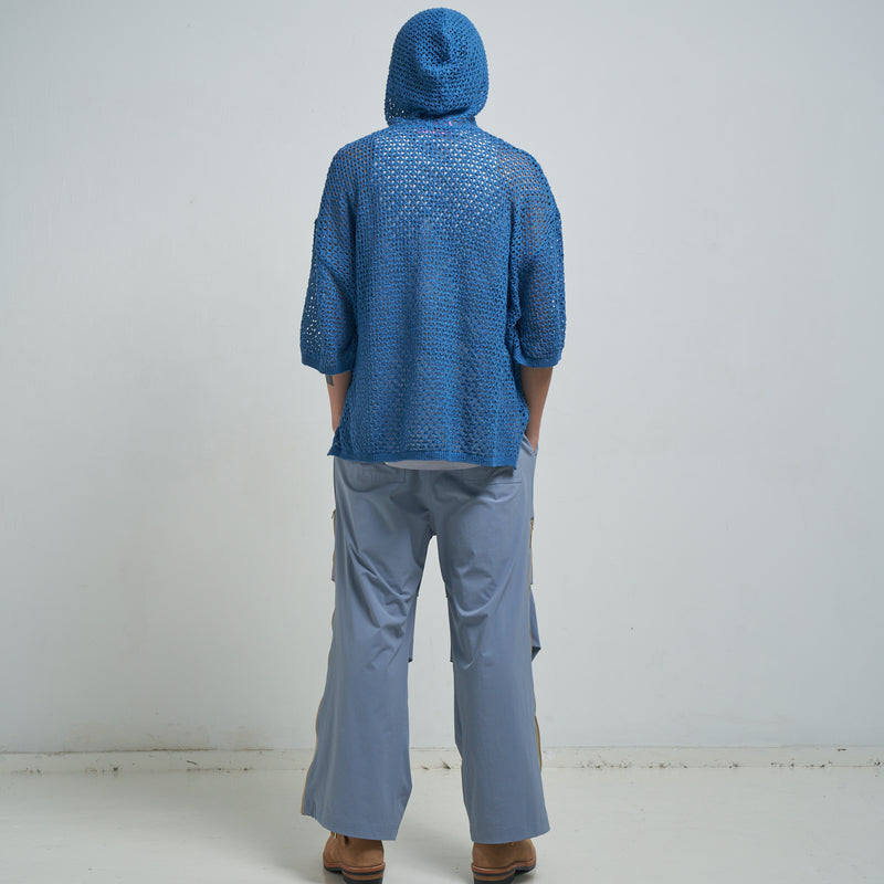 [2025 summer] EFFECTEN / Slab knit half zip hoodie