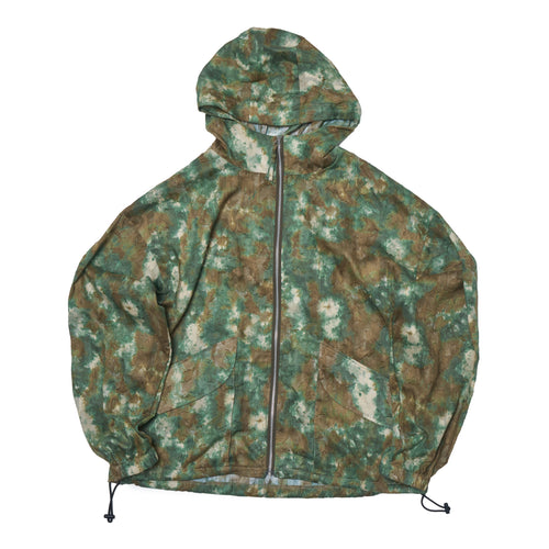 [2025 summer] EFFECTEN / Flower jacquard tie-dye sheer zip hoodie