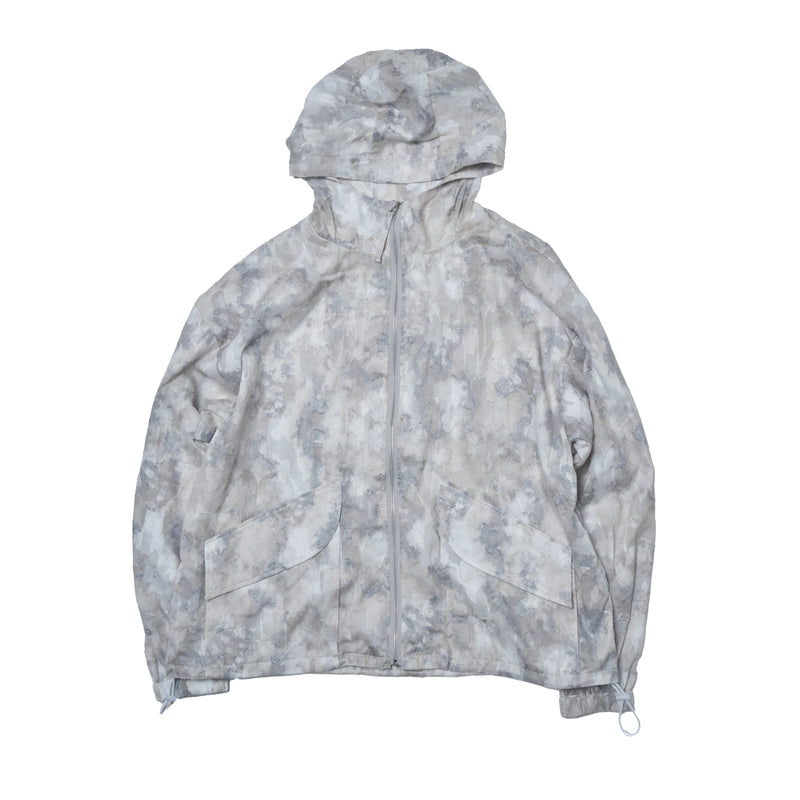 [2025 summer] EFFECTEN / Flower jacquard tie-dye sheer zip hoodie
