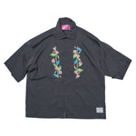 [2025 summer] EFFECTEN / Hibiscus embroidery open collar s/s shirts