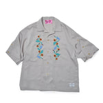 [2025 summer] EFFECTEN / Hibiscus embroidery open collar s/s shirts