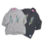 [2025 summer] EFFECTEN / Hibiscus embroidery open collar s/s shirts