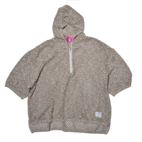 [2025 summer] EFFECTEN / Slab knit half zip hoodie