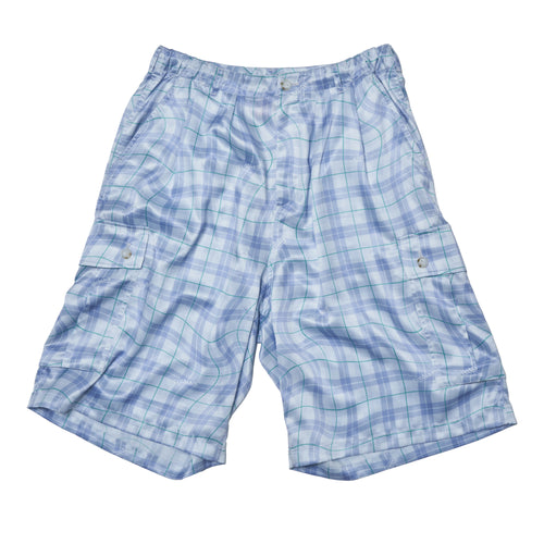 [2025 summer] EFFECTEN / Distorted check wide cargo short pants