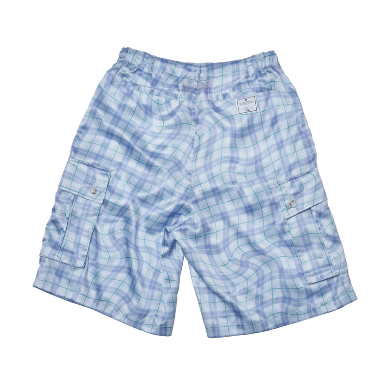 [2025 summer] EFFECTEN / Distorted check wide cargo short pants