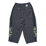 [2025 summer] EFFECTEN / Hibiscus embroidery line wide tapered pants