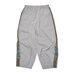 [2025 summer] EFFECTEN / Hibiscus embroidery line wide tapered pants