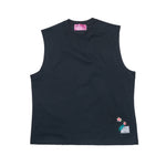 [2025 summer] EFFECTEN / Hibiscus embroidery sleeveless Tee