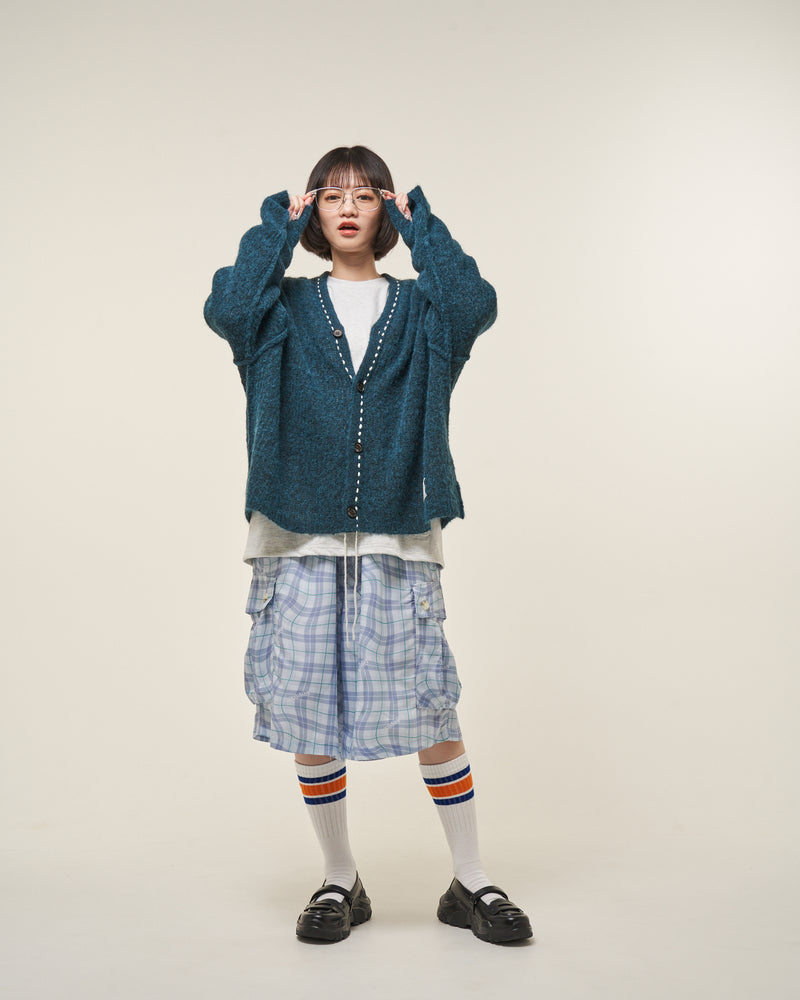 [2025 AW] EFFECTEN / Mohair knit cardigan "inside out"