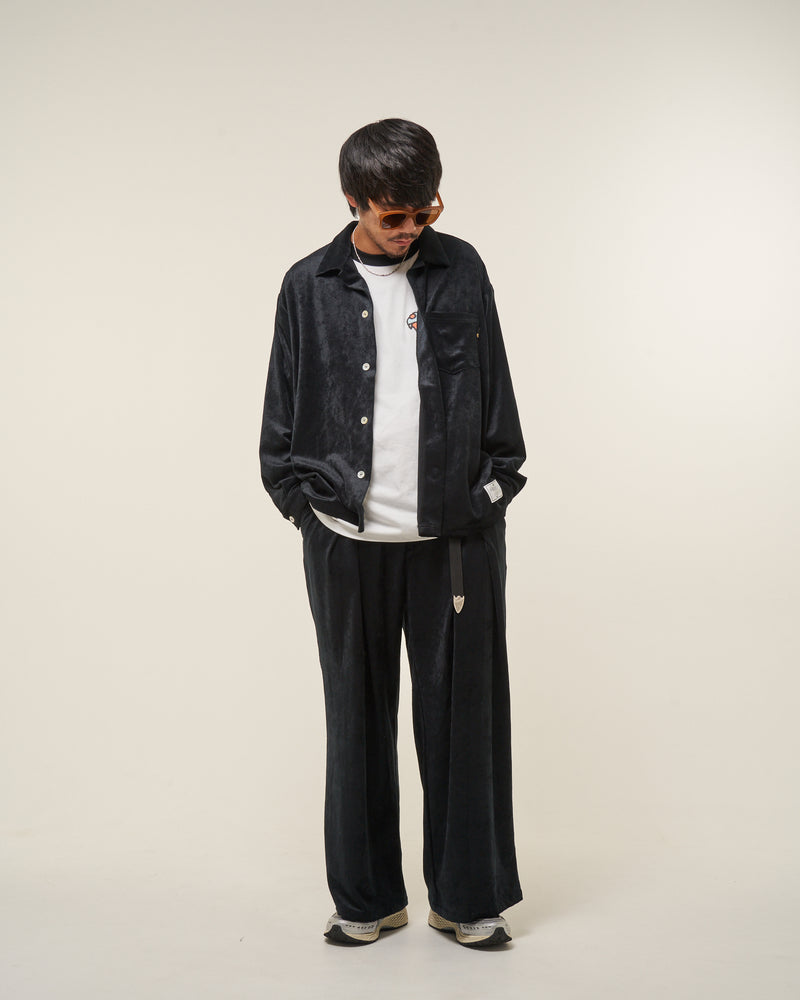 [2025 AW] EFFECTEN / Smooth velour wide shirts