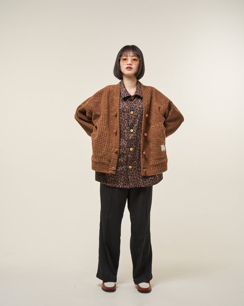 [2025 AW] EFFECTEN / Glen check china cardigan