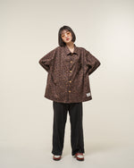 [2025 AW] EFFECTEN / Smooth velour wide shirts (Leopard)