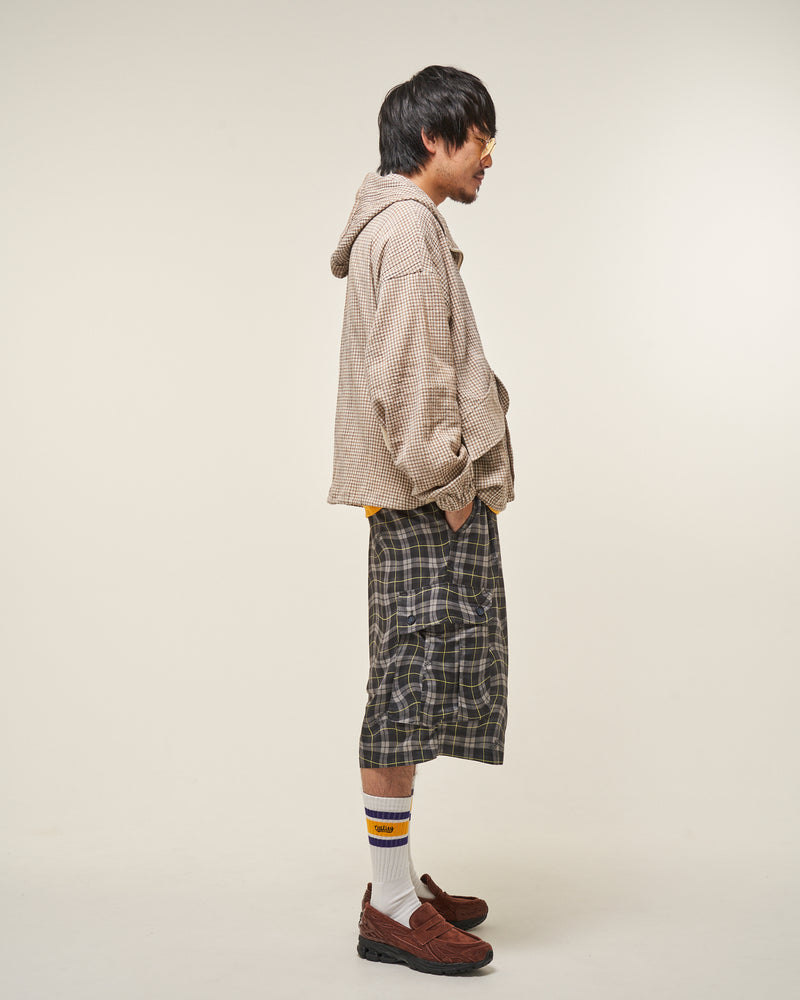 [2025 AW] EFFECTEN / Check half zip hoodie