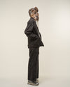 [2025 AW] EFFECTEN / Flower corduroy double breasted tailored jacket