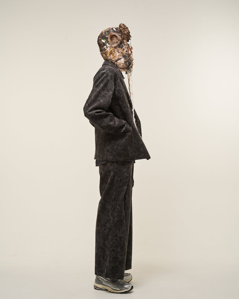 [2025 AW] EFFECTEN / Flower corduroy double breasted tailored jacket