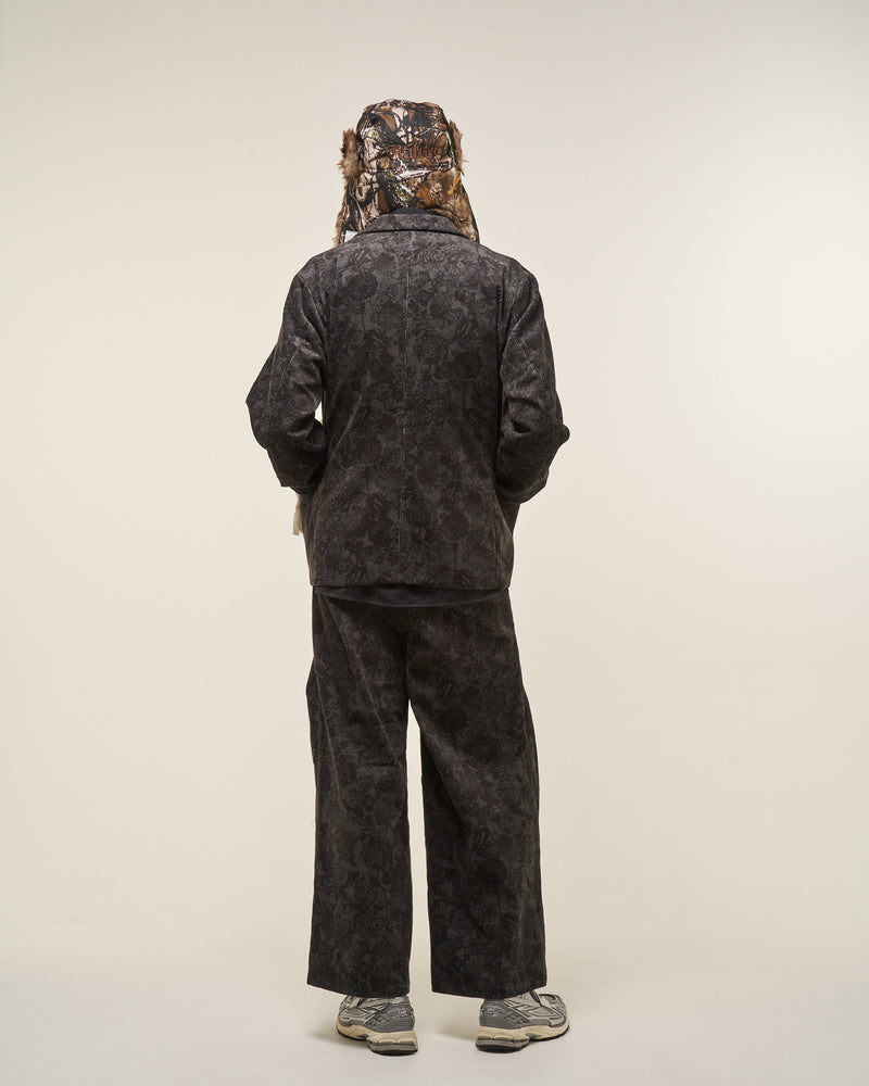 [2025 AW] EFFECTEN / Flower corduroy double breasted tailored jacket