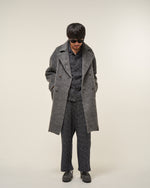 [2025 AW] EFFECTEN / Shaggy wool double breasted long coat