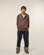 [2025 AW] EFFECTEN / Smooth velour wide shirts (Leopard)